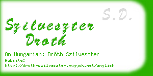 szilveszter droth business card